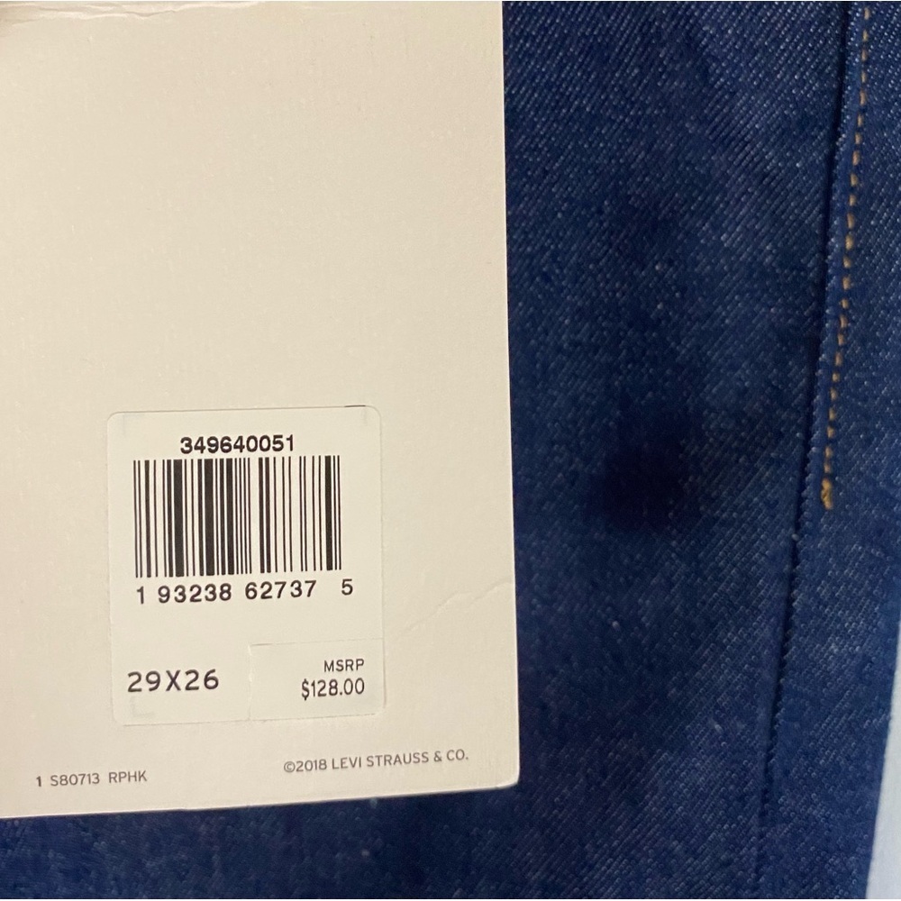 Levi's Dark Blue Straight Leg Jeans with Fringe Pocket - Picture 12 of 15